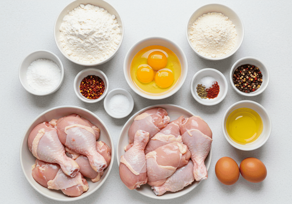 all ingredients neatly arranged on a kitchen counter