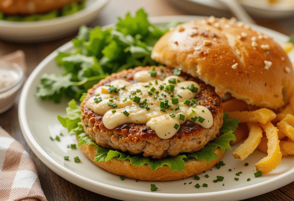 Feta-Stuffed Juicy Lucy Turkey Burgers