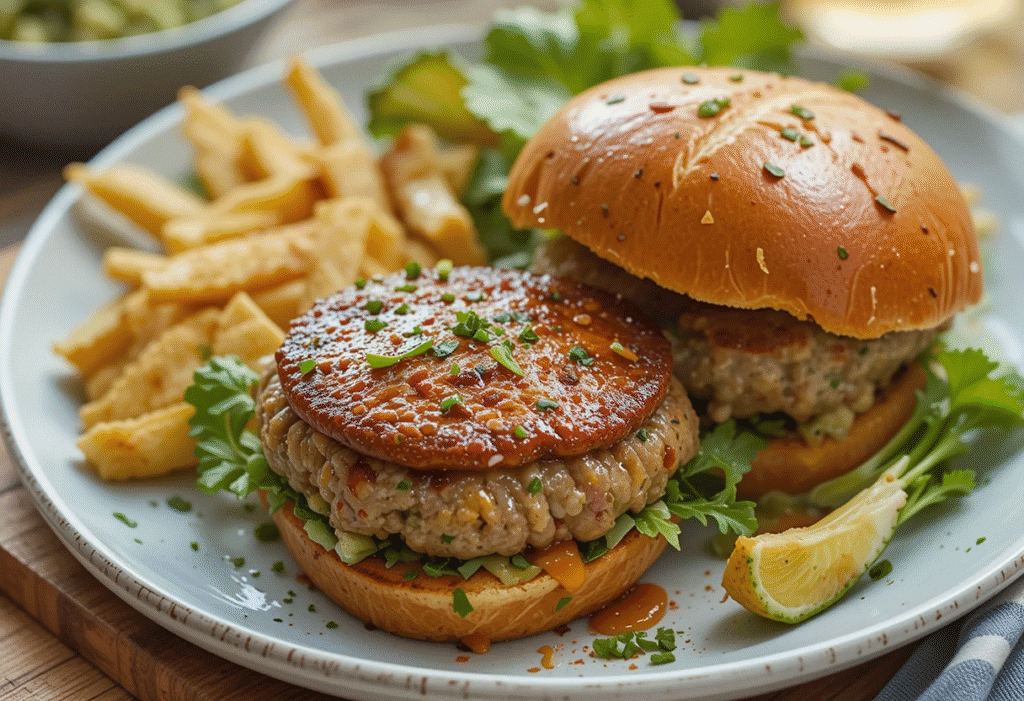 Feta-Stuffed Juicy Lucy Turkey Burgers