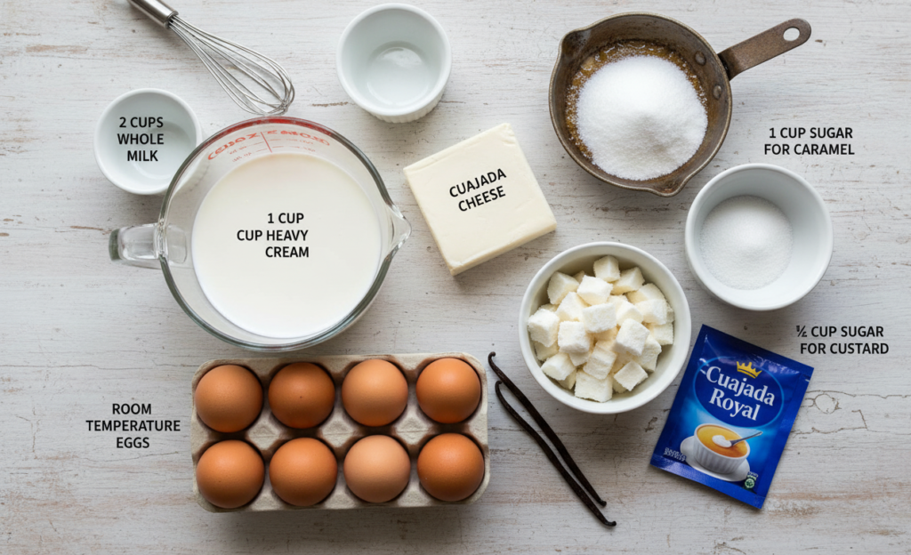 Flan Cuajada Royal ingrediants