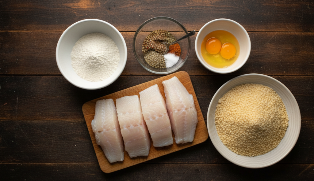 Crispy Air Fryer Fishte ingrediants